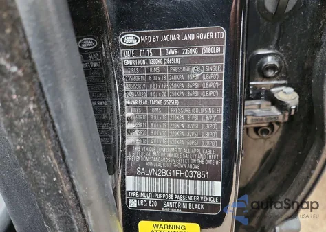 2015 Land Rover Range Rover Evoque Pure z USA, uszkodzony, nr VIN SALVN2BG1FH037851